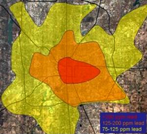 Lead Contamination Map of Indianapolis for urban farmers